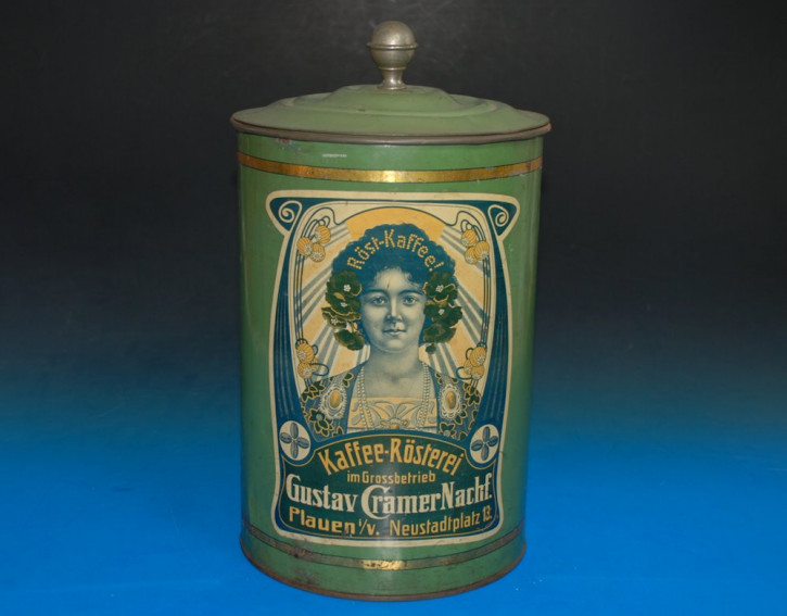 Jugendstil Kaffee Blechdose * Gustav Cramer * um 1900-1910