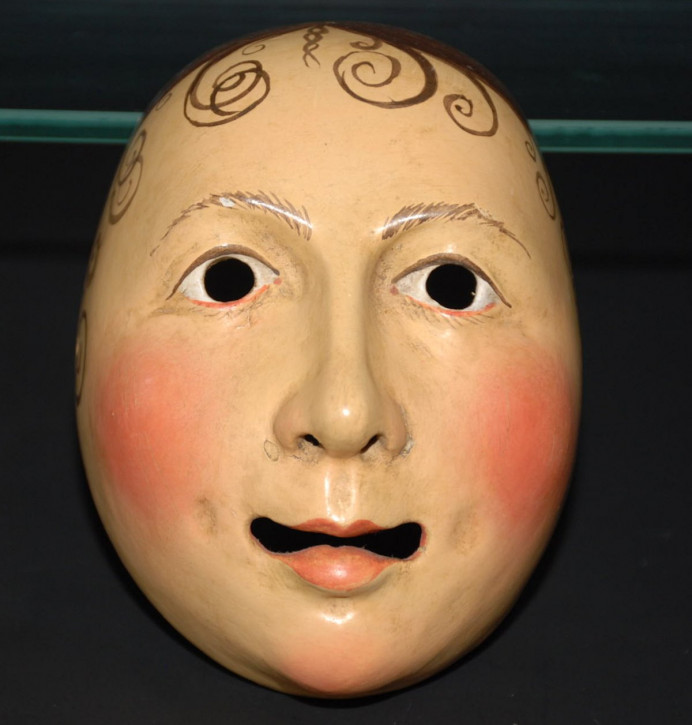 uralte Oberammergauer Holz Gesichtsmaske * um 1850/1860