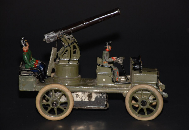 G. Heyde Dresden * Kanonenauto mit Uhrwerk * 4,8 cm Figurengröße * um 1910/1915