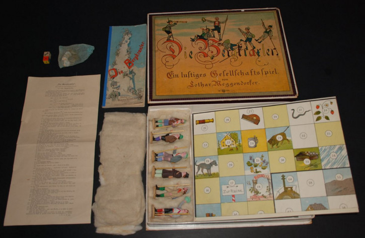 Lothar Meggendorfer "Die Bergkraxler" parlor game * complete * around 1900