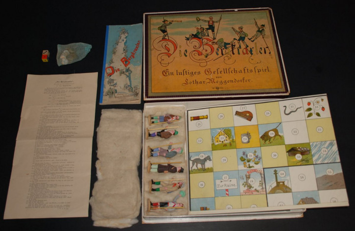 Lothar Meggendorfer "Die Bergkraxler" Gesellschaftsspiel * vollständig * um 1900