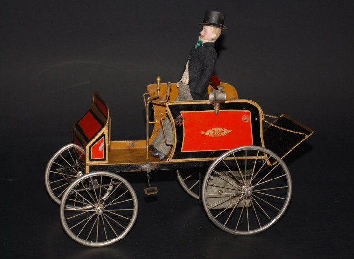 uralte Motor-Kutsche mit Uhrwerkantrieb * Blech/lackiert * vor 1900