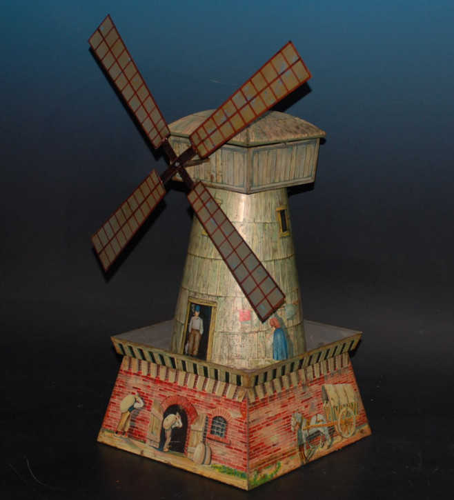 extrem seltene Blechdose in Form einer Windmühle * 1890/1895