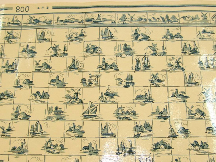 antique doll kitchens tiles - wallpaper with a Delft sample * 19