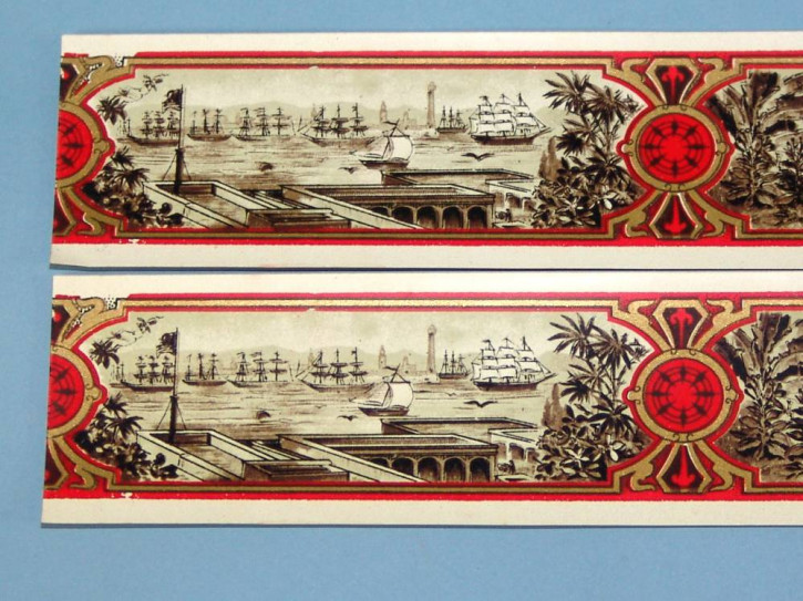 antike Kaufladen Bordüre Tabakplantage * um 1900