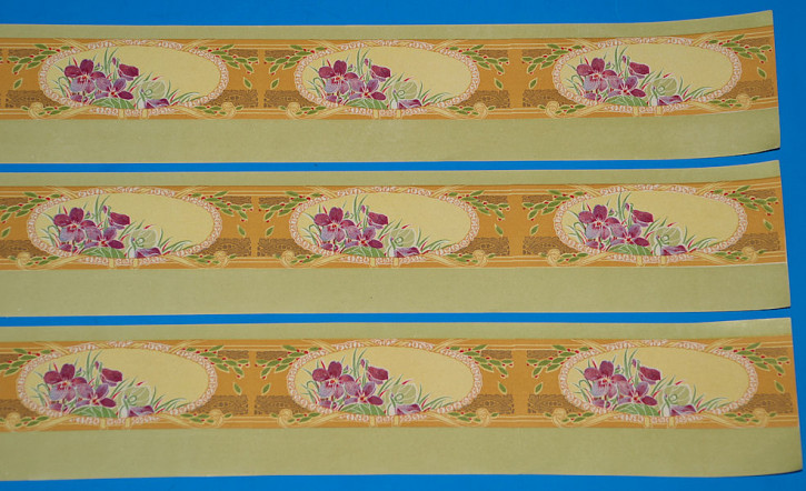 antike Puppenstuben Jugendstil Bordüre Stiefmütterchen * 1900 (2