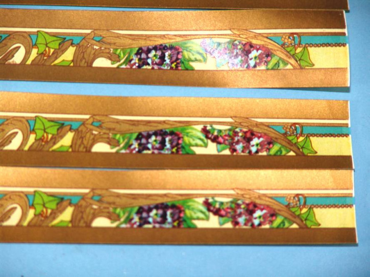 antike Puppenstuben Jugendstil Bordüre Stiefmütterchen * 1900