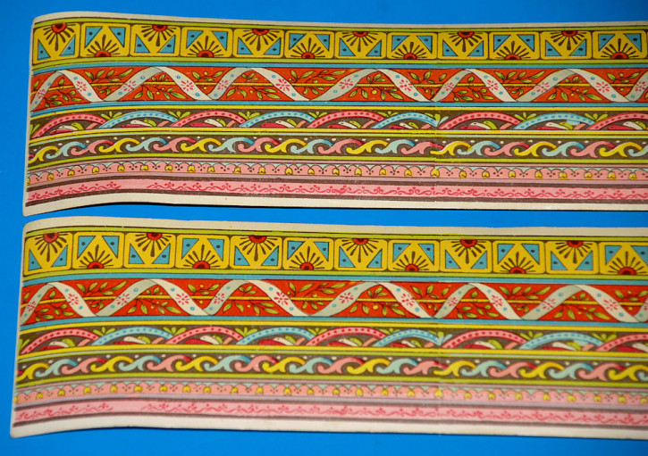 Puppenstuben o. Kaufladen Bordüren Chromolithos. um 1900