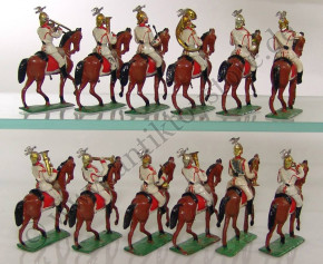 uralte HEYDE Zinnfiguren 12 Preußische Garde Musiker * um 1900