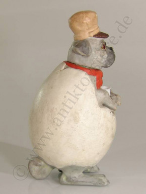 uralte Candybox Hund im Osterei * 1880-1890