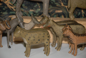 Erzgebirge Noah's Ark 5 figures and numerous pairs of animals * A total of 50 parts * from at 1840/1850