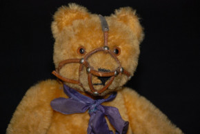 uralter blonder Steiff Teddybär mit Maulkorb * Höhe 20 cm * 30er/40er Jahre
