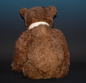 uralter dunkelbrauner Steiff Teddybär mit Knopf * Höhe 70 cm * um 1910