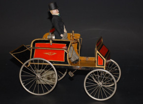 uralte Motor-Kutsche mit Uhrwerkantrieb * Blech/lackiert * vor 1900