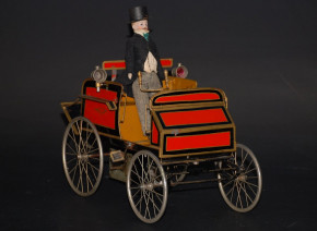 uralte Motor-Kutsche mit Uhrwerkantrieb * Blech/lackiert * vor 1900