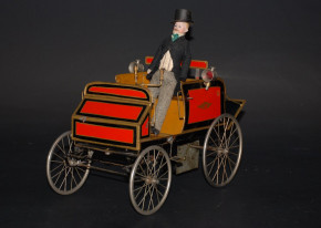 uralte Motor-Kutsche mit Uhrwerkantrieb * Blech/lackiert * vor 1900