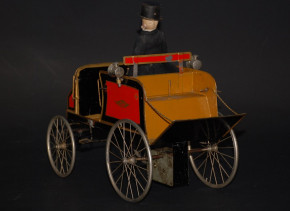 uralte Motor-Kutsche mit Uhrwerkantrieb * Blech/lackiert * vor 1900