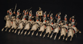 Georg Heyde Zinnfiguren * 10 Husaren Kavallerie kämpfend im O.K. * Dresden 1900