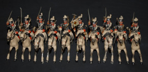 Georg Heyde Zinnfiguren * 10 Husaren Kavallerie kämpfend im O.K. * Dresden 1900