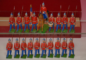 NORIS 19 Zinnfiguren * US-Infanterie Reiter im Karton * H 11 cm * vor 1900