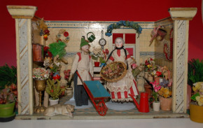 uralter Moritz Gottschalk Puppen Blumenladen mit viel Zubehör * um 1905/1910