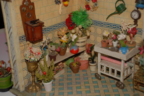 uralter Moritz Gottschalk Puppen Blumenladen mit viel Zubehör * um 1905/1910