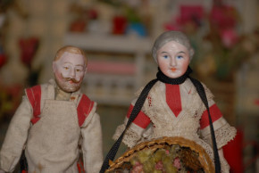 uralter Moritz Gottschalk Puppen Blumenladen mit viel Zubehör * um 1905/1910