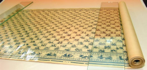 uralte Puppenküchen Fliesen - Tapete mit Delftermuster * 1910