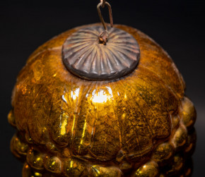 uralter Weihnachtsschmuck * große goldfarbener Biedermeier Traube * vor 1900