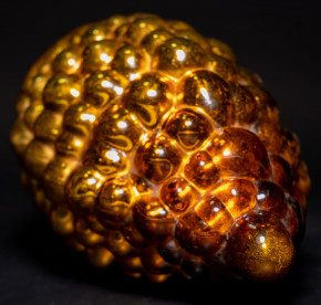 uralter Weihnachtsschmuck * große goldfarbener Biedermeier Traube * vor 1900